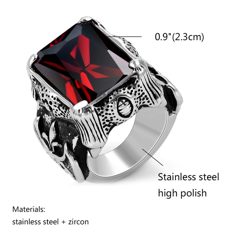 OIDEA Gothic Dragon Claw Ring for Men: Punk Stainless Steel Men's Rings Vintage Signet Statement Ring Cocktail Party Biker Ring Jewelry for Mens Womens, Size 7 - Image 4